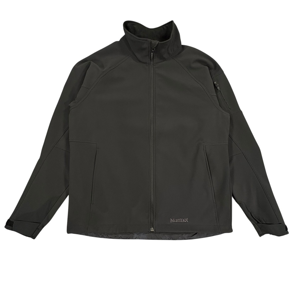 Marmot Gravity Softshell Jacket Mens XL Black Nylon Full Zip Fleece Lined 98160